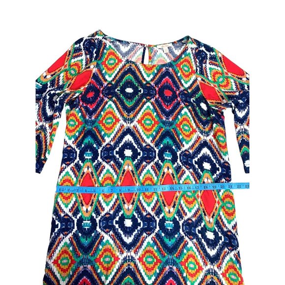 Ella Moss Size L Colorful Vibrant Geometric Mini Shift Dress - Picture 7 of 11